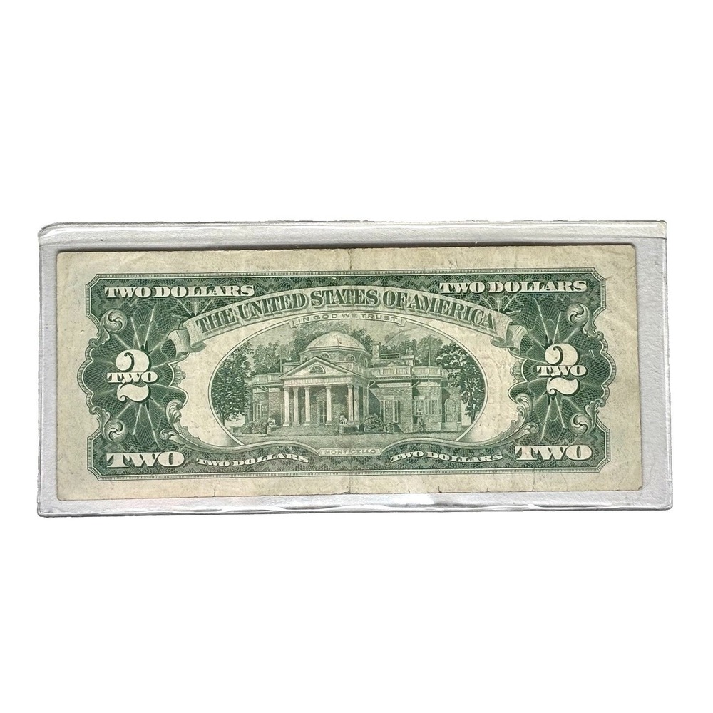 US Mint‎ 1963 Series 2 Dollar Bill Red Seal Thomas Jefferson Good Vintage Note - Picture 2 of 2